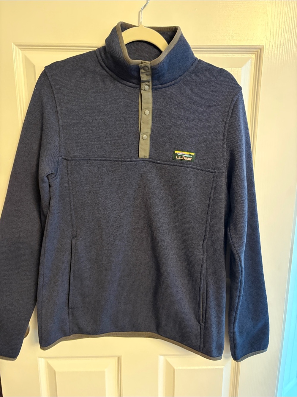 L.L. Bean Navy Fleece Jacket with Olive Trim.  Never worn